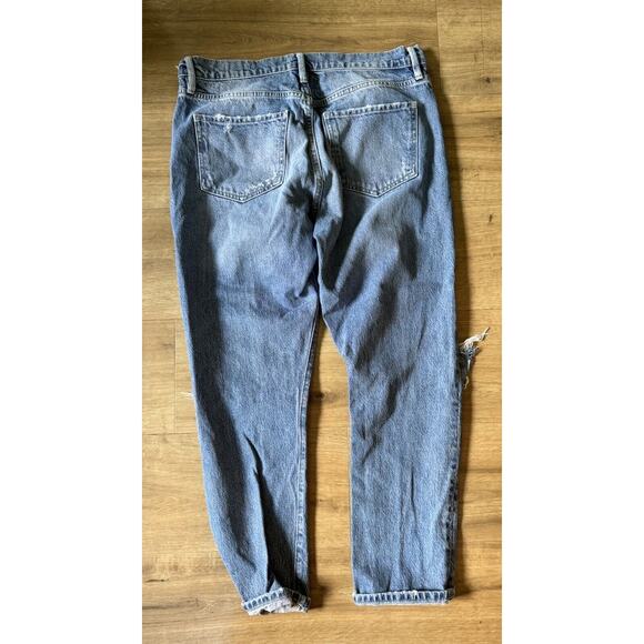 Frame Le Beau Size 28 Ankle Straight Leg Boyfriend Jeans in Cleo Rips Denim - Picture 6 of 7